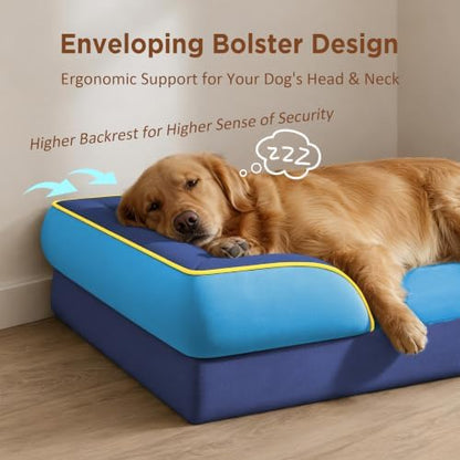Comfort Expression Orthopedic Dog Bed for Extra Large Dogs with Bolster