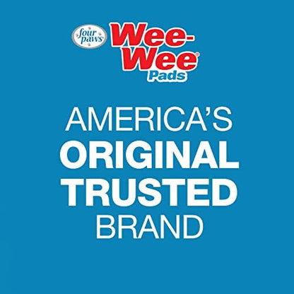 Four Paws Wee-Wee Super Absorbent Unscented Pee Pads for Dogs & Puppies with Insta-Rise Border, Leak-Proof Dog Housebreaking Potty Training Floor Protection, 22" x 23", 10 Count (Pack of 3)
