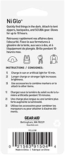 GEAR AID Ni Glo 2” UV Rechargeable Glowing Keychain – Multi-Purpose Glow-in-the-Dark Accessory for Camping