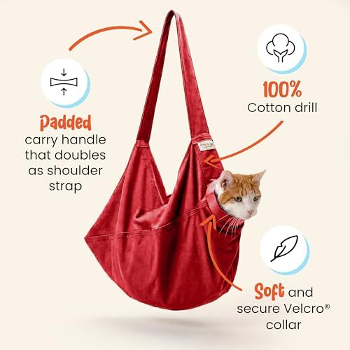 Cat-in-the-Bag Cozy Comfort Carrier - Extra Large Red Cat Carrier Soft and Pet Carrier for Nail Trimming, Vet Visits, Medication Administration, Dental Care, and Travel