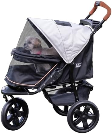 Pet Gear No-Zip AT3 Pet Stroller for Cats/Dogs, Platinum