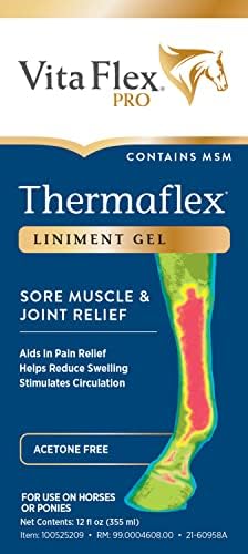 Vita Flex Thermaflex Liniment Gel for Sore Muscles and Joint Relief in Horses 12 Fluid Ounces (Pack of 2)