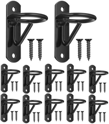 12PCS Horse Water Bucket Hooks - Heavy Duty Iron Bucket Holder for Horse Stalls, Barns, Farmhouse Supplies - Black, 3.4x1.1x1.9 Inches