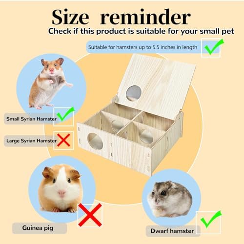 Kathson Multi-Chamber Hamster Tunnel House Maze: 2 Entrance 6 Rooms Hideout