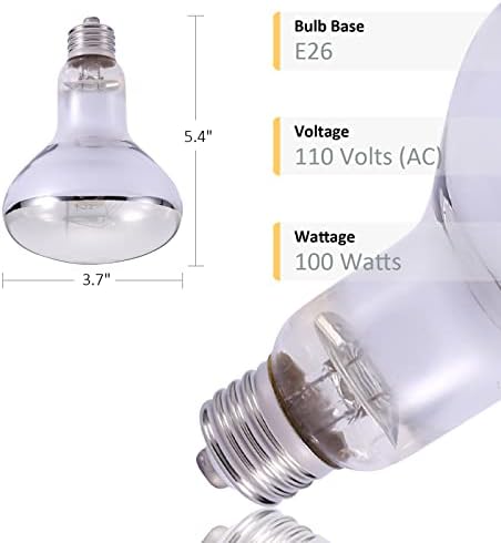 2 Pack 100W UVB UVA Reptile Light,Reptile Heat Lamp Basking Bulb for Bearded Dragon,UVB Bulb Basking Light for Reptiles…