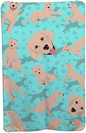 Caroline's Treasures MLM1056TBLT Yellow Labrador Retriever Soft Travel Blanket with Bag Airplane Blanket, Indoor Outdoor Camping Blanket for Traveling, Picnics, Beach Trips, Concerts
