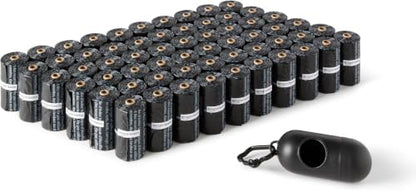 Amazon Basics Dog Poop Leak Proof Bags with Dispenser and Leash Clip, Unscented, 13" x 9", (60 Rolls), 900 Count (Pack of 6)