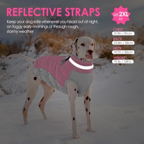 AOFITEE Dog Coat Warm Dog Winter Coat Waterproof Dogs Jacket with Harness