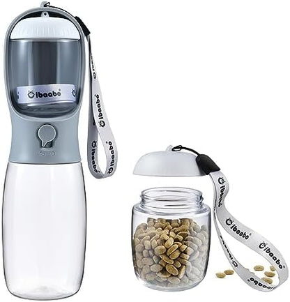 Cibaabo Dog Water Bottle Portable with Food Container & Filter for Travel