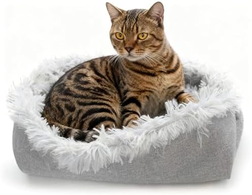 FAMILY'S BACKYARD Cat Bed for Indoor Cats,Foldable, Dual-Style Warm Pet Bed, Suitable for Individual Cats and Small Dogs.Dog beds for Small Dogs，Size:27.56 * 23.62 * 1.18inch.