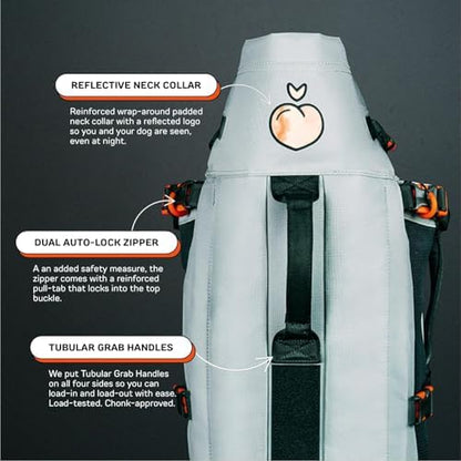 Little Chonk Maxine One Dog Backpack Carrier for Medium Dogs (Gray)