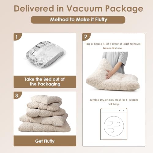 EHEYCIGA XXL Dog Bed 47x29 Inch, Extra Large Pet Beds for Dogs, Beige