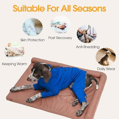 Adjustable Recovery Suit for Small Dogs, Dog Pajamas, Blue, S