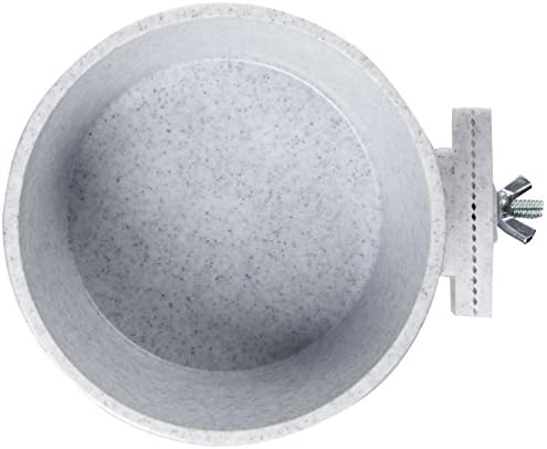 Lixit Quick Lock Removable Cage Bowls for Rabbits, Guinea Pigs, Gerbils, Ferrets, Dogs, Cats, Birds, and Other Small Animals - Made in USA (Gray,20 Ounce), (Pack of 3)