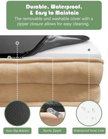 Spotted Play Orthopedic Dog Bed with Sides - Sofa Beds for Large Dogs, Supportive Foam Pet Couch Bed with Washable Removable Cover, Waterproof Lining and Non-Slip Bottom, Brown - L-Plus