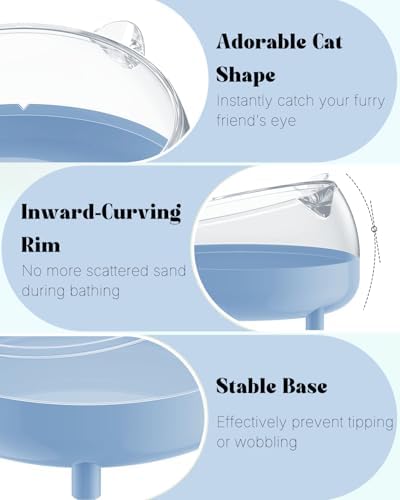 Pawfly Hamster Sand Bath Container, Hamster Sand Bath Box, Hamster Bathtub, Hamster Bathroom, Hamster Toilet, Plastic Dust Bath for Dwarf Hamsters, Syrian Hamsters, Mice, Gerbils & Small Animal, Blue