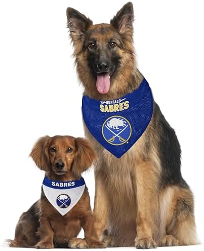 NHL Buffalo Sabres Bandana for Dogs & Cats, Large/X-Large. - Cute & Stylish Bandana! The Perfect Hockey Fan Scarf Bandana, Great for Birthdays Or Any Party!