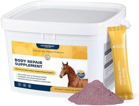 Body Repair Supplement for Horses, Amino Acids for Muscle Recovery, Protein Support & Performance-100 Day Supply