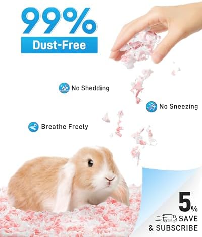 BUCATSTATE Hamster Bedding 70L, 99% Dust-Free Guinea Pig Bedding Odor Control Paper Bedding, Cozy Small Animal Bedding for Rabbit Rat Syrian Dwarf Hamsters Gerbils (Pink)
