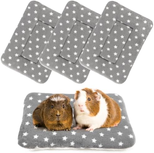 4-Pack Guinea Pig Bed, Fleece Washable Bunny Mat, 14"x10"