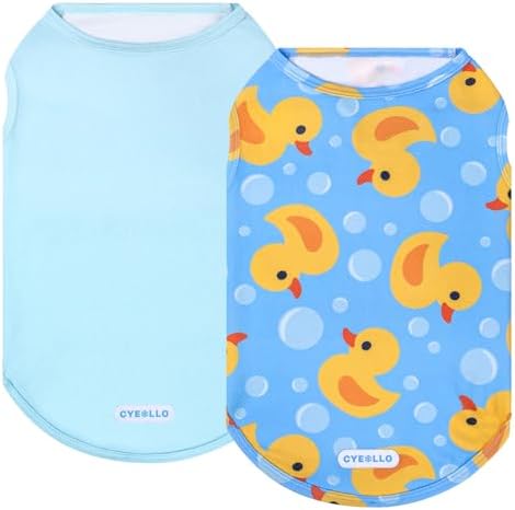 cyeollo 2Pack Dog Cooling Shirt Evaporative Cooling Vest, XL, Yellow Duck