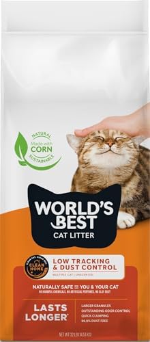 World's Best Cat Litter Low Tracking & Dust Control, Unscented, 32 lb Bag