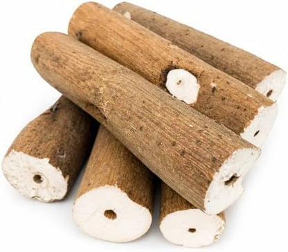 Bonka Bird Toys 1211 Pk6 Natural Bark Sola Sticks, 6-Pack, 3" Long, 1.25" Diameter, Soft Chew and Foraging Toy for Birds, Parrots, Parakeets, Cockatiels, Lightweight, Natural, Safe, Eco-Friendly