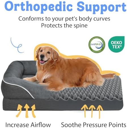 Chez Paw Orthopedic Washable XXL Dog Bed for Extra Large Dogs