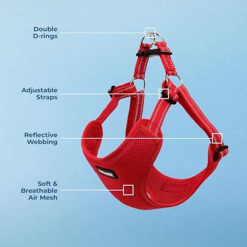 Voyager Step-in Flex Adjustable Dog Harness - Red, Small