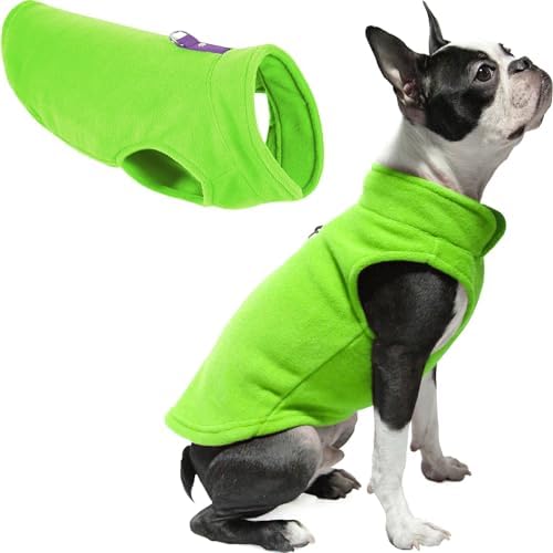 Gooby Fleece Vest Dog Sweater, Lime, Small