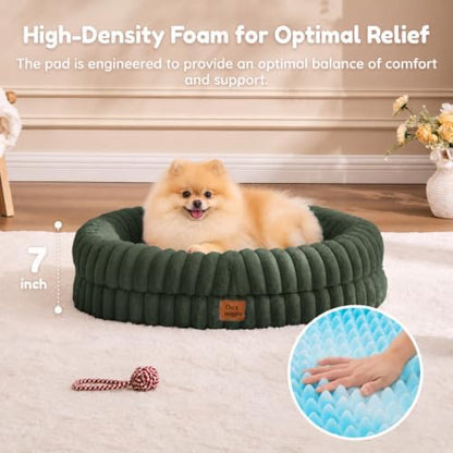 ChiXnuggle Orthopedic Dog Bed, Washable Cover, Faux Fur Bolster Pet Couch