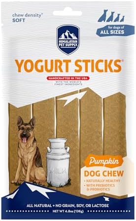 Himalayan Dog Chew Yogurt Sticks, Probiotic Dog Treats, Pumpkin, 5 Treats