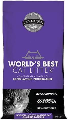World's Best Cat Litter Cat Lavender Scented Multiple Cat Clumping Formula, 7-Pound Bag