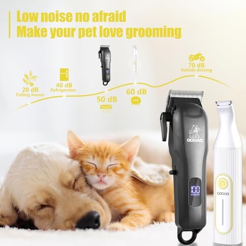 Dog Clippers Grooming Kit with Paw Trimmer for Thick/Matted/Knotted/Hair