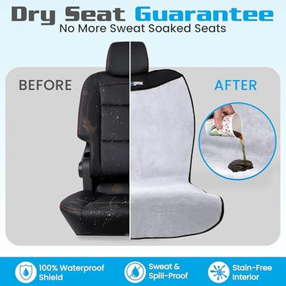 HAPPEGEAR Happeseat Waterproof Car Seat Cover & Protector, Silver