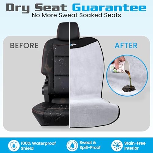 HAPPEGEAR Happeseat Waterproof Car Seat Cover & Protector, Silver