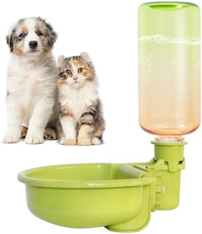 VANNON Gravity Pet Water Bowl, 16oz Anti-Splash Dispenser, Gradient Green