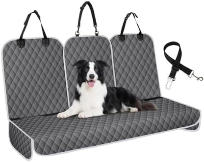 Dog Car Seat Cover for Back Seat, Fits Cars/SUVs/Trucks, M-Charcoal Grey