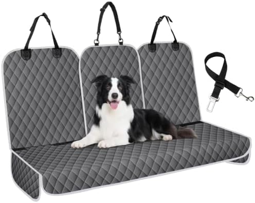 Dog Car Seat Cover for Back Seat, Fits Cars/SUVs/Trucks, M-Charcoal Grey