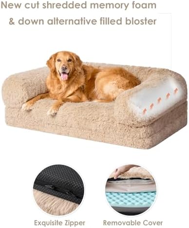 EHEYCIGA Orthopedic Foldable Human Dog Bed - 72x44x11, Camel