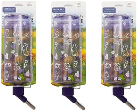Lixit® Critter Bright Water Bottles for Hamsters, Rabbits, Chinchillas, Ferrets, Guinea Pigs and Other Small Animals - Made in USA (Blue (Pack of 3), 32 Ounce)