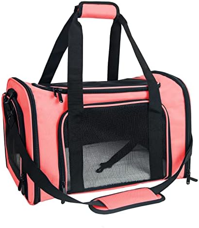 Soft Sided Carrier for Small Medium Cats Dogs,TSA Airline Approved Collapsible Travel Pet Carrier (Medium, Watermelon)
