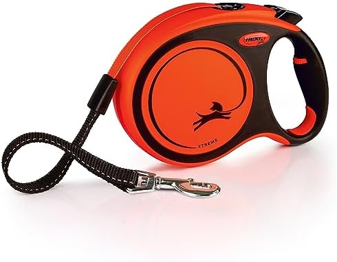 FLEXI® Xtreme Tape Retractable Dog Leash, Large, 26 ft - Orange/Black