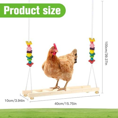 Jorewood Chicken Coop Swings, Outdoor Poultry Exercise Perch for Hens, Roosters