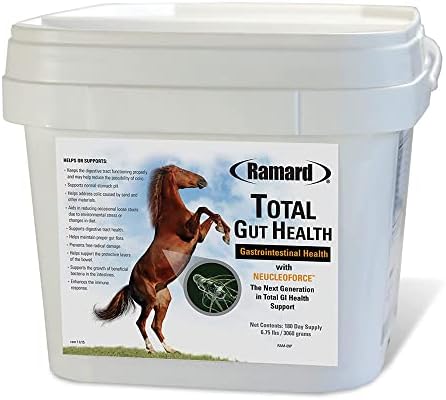 Ramard Total Gut Health Equine Digestive Support - Equine Gut Health Supplement Probiotics for Horses, Healthy Gut Vitamins, Gastric Relief, Optimum Digestive Health for Horses 6.75 lbs,180-Day Supply