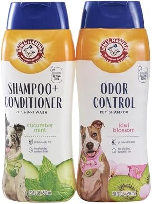 Arm & Hammer Dog Shampoo Combo Pack, Kiwi and Cucumber Mint Scent, 20 Fl Oz