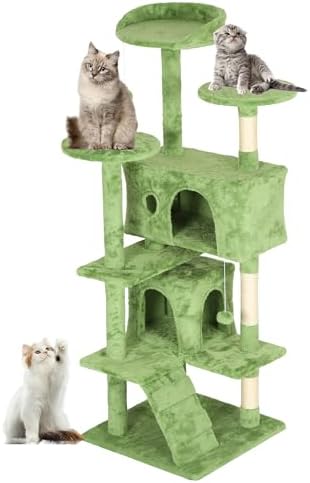 FDW | 54" Cat Tree Tower | Green | Multi-Level Indoor Activity Center