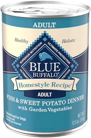 Blue Buffalo Homestyle Recipe Fish Adult Wet Dog Food, 12.5 oz, 12 ct