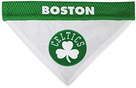 Pets First NBA Boston Celtics Reversible Bandana Size XX-Large for Dogs & Cats. 2 Sided Sports Bandana, Premium Embroidery Team Logo, Many NBA Teams Available