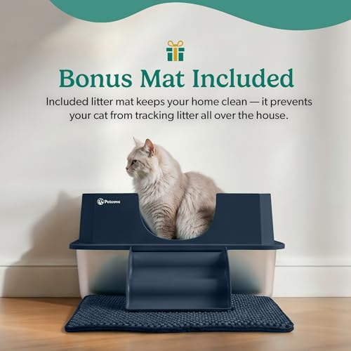 PetCove IronPaws Stainless Steel Enclosed Litter Box, XL Kit, 3 in 1 Design
